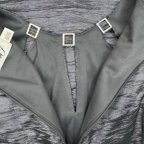 Eliza J Womens Sleeveless Triple Cutout Rhinestone Embellished Cocktail Dress 2 - Picture 13 of 14